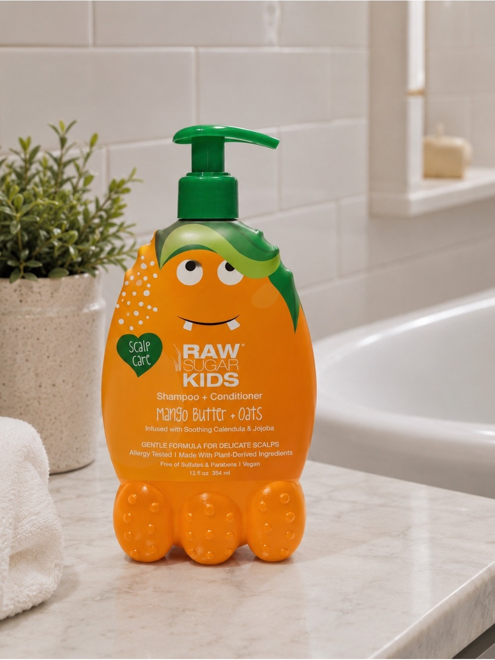 Raw Sugar Kids’ 2-in-1 Shampoo + Conditioner – Mango Butter + Oats – 12 fl oz